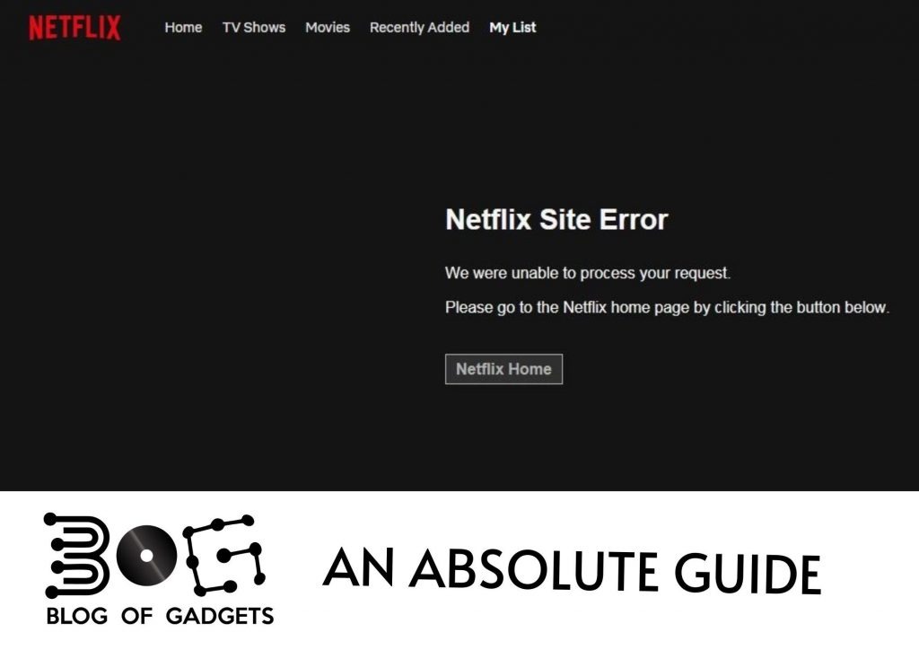 NETFLIX SITE ERROR