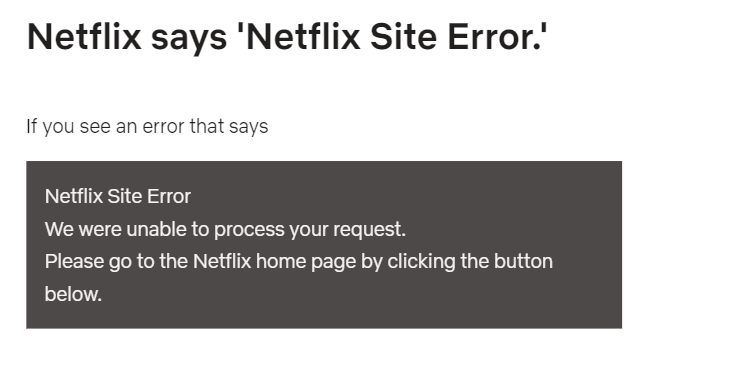 We were unable to process your request