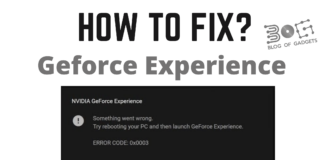 GeForce Experience error code 0x0003