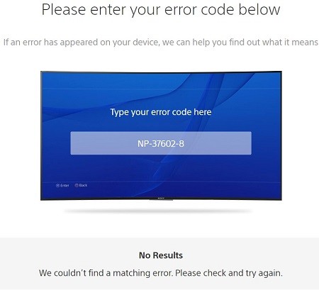 What is Error NP-37602-8?