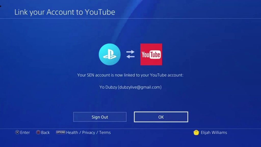 link your account to Youtube