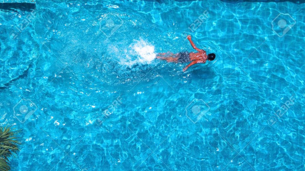 person in a pool