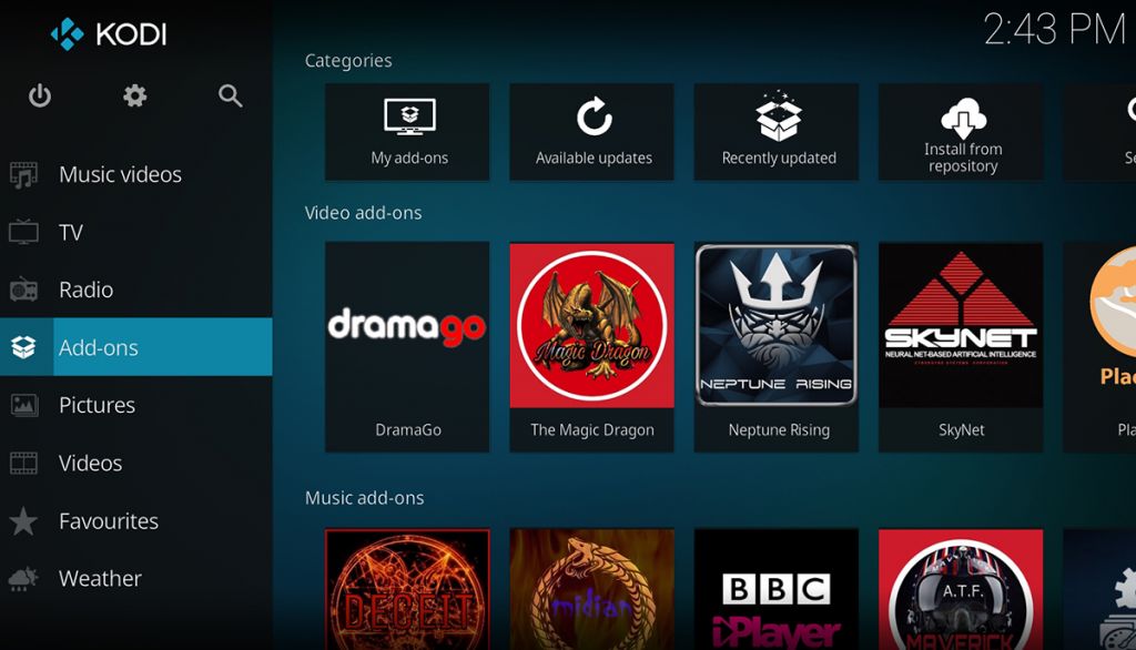 kodi dashboard
