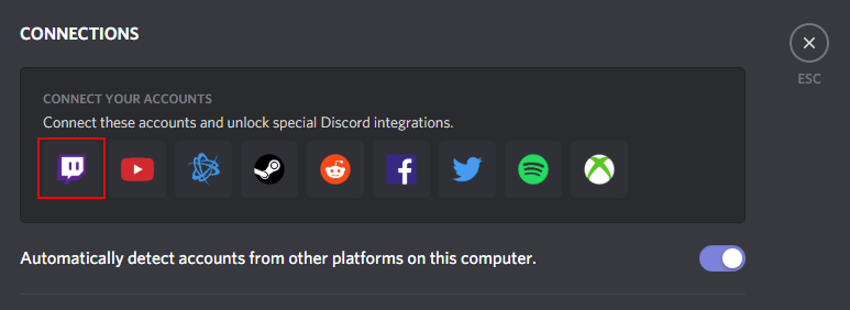 connecting discord with twitch