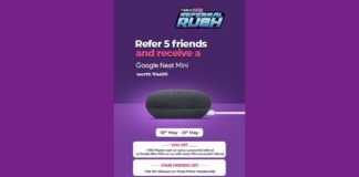 TimesPrime Referral Rush Get a Google Nest Mini (Rs 4,499) for Free