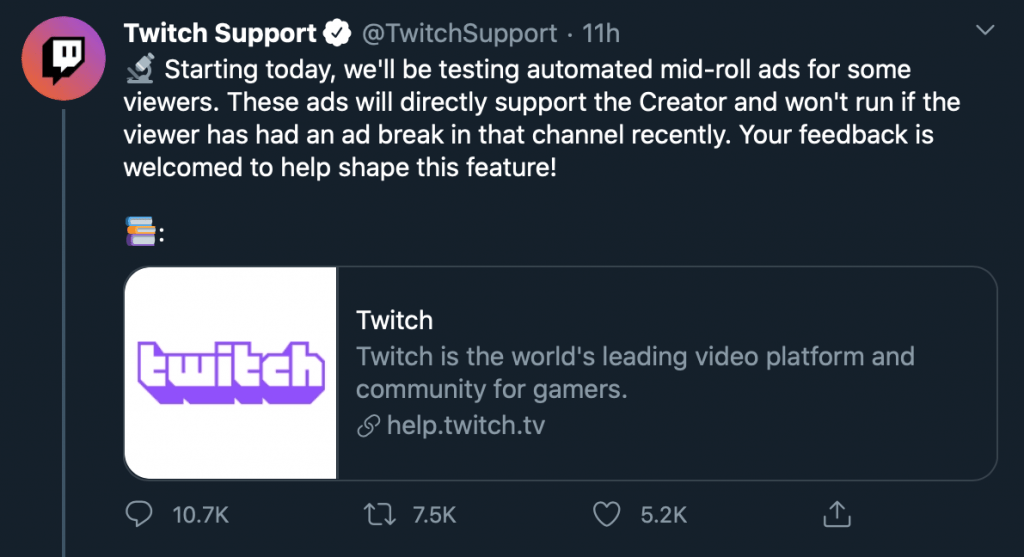 Can't block twitch ads