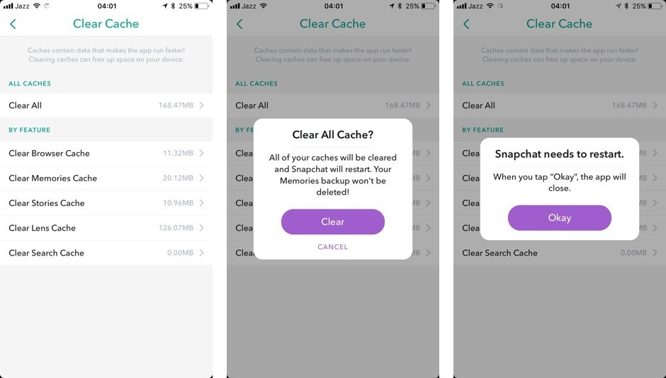 Clear Snapchat Cache to fix snapchat filters wont work