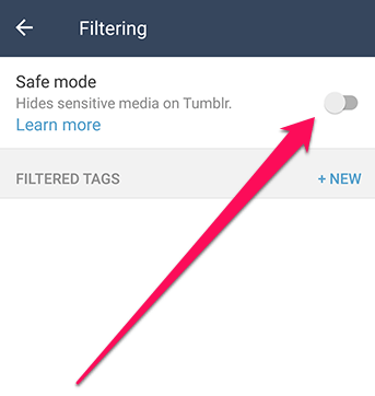 Disable Tumblr Safe Mode on Android 