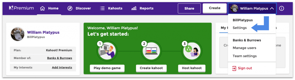 How to change Kahoot name 