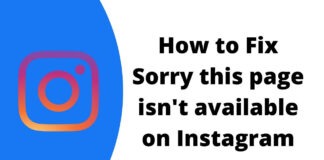 How to Fix Sorry this page isn't available on Instagram?