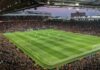 aerial photography of a football stadium filled with people