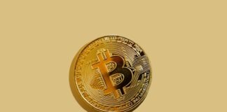 gold round coin on white surface