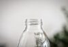 clear glass bottle
