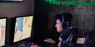 two men playing PC games