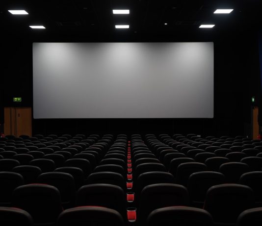 red and black theater chairs