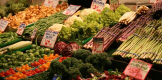 green and brown vegetables on display