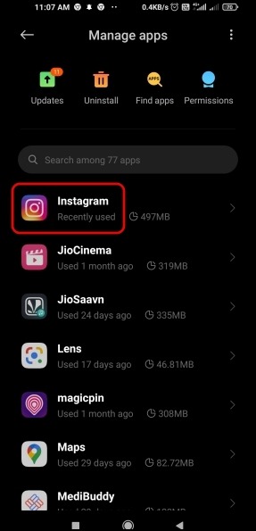 Force Stop the App