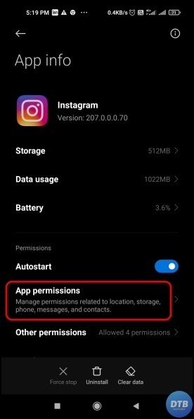 Camera and Microphone Permission Instagram