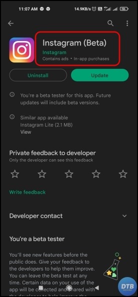Leave Instagram Beta Program