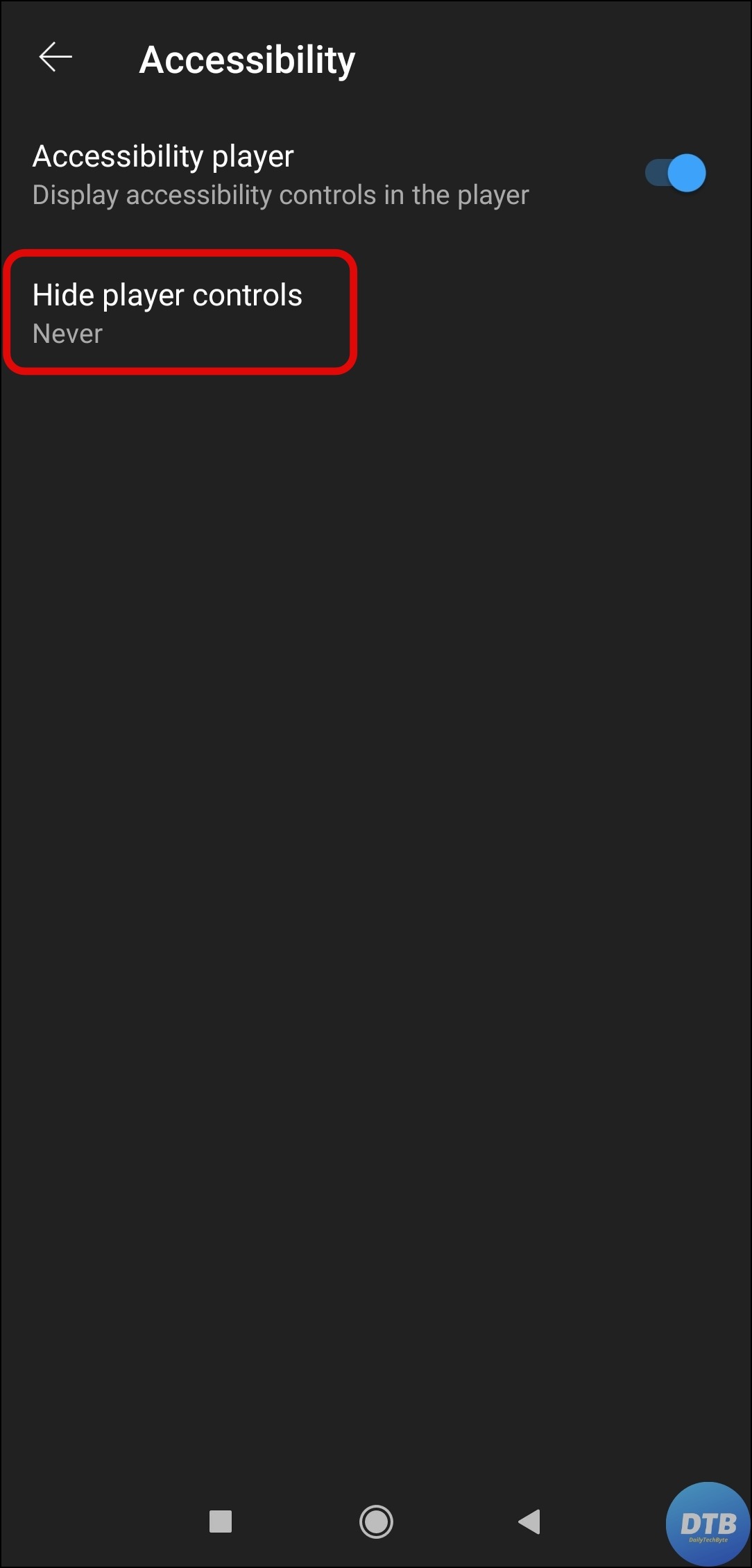 Hide Player Controls to Fix "Pull Up For Precise Seeking" Issue on YouTube