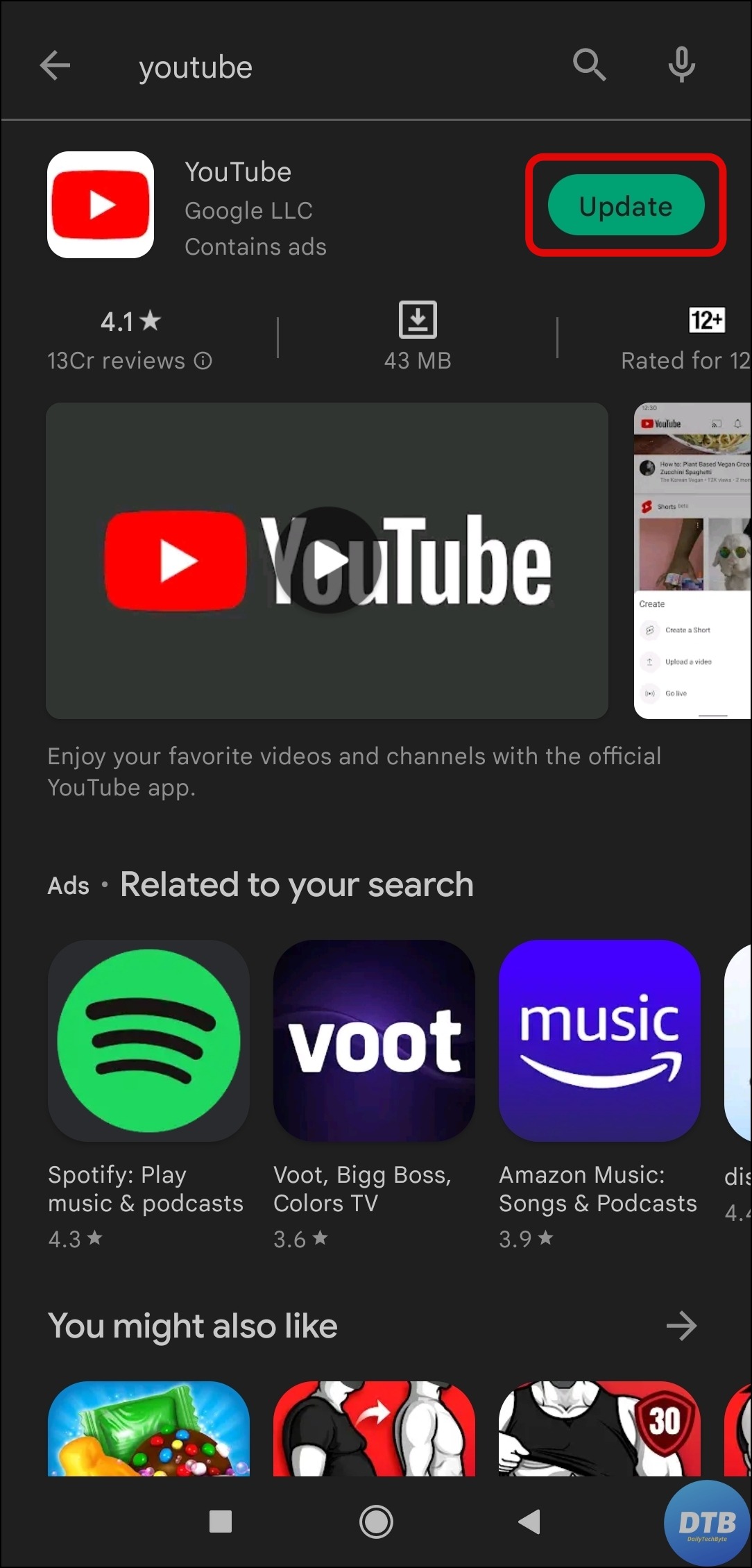 Update the YouTube App