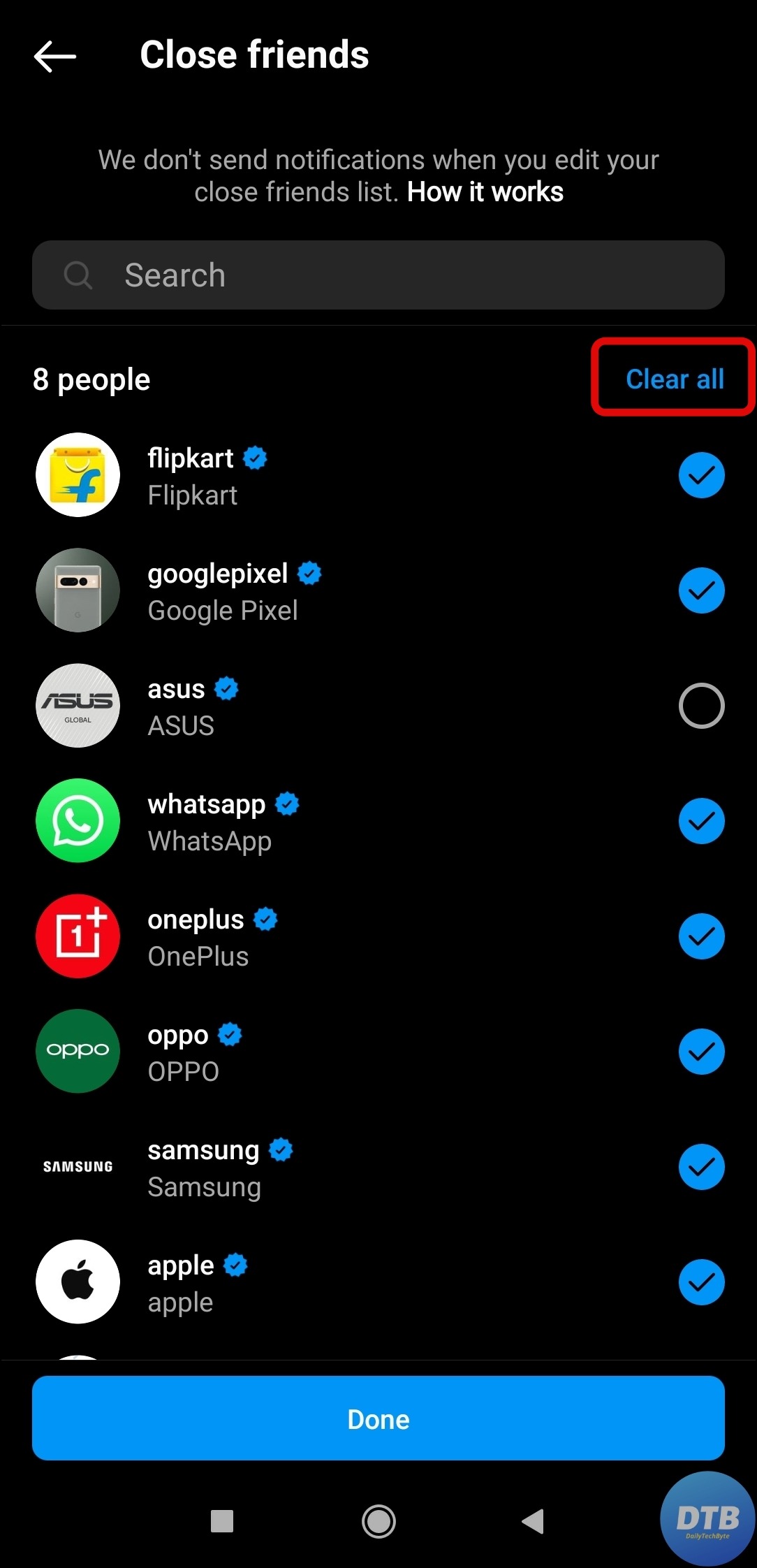 Remove Users from Close Friends List