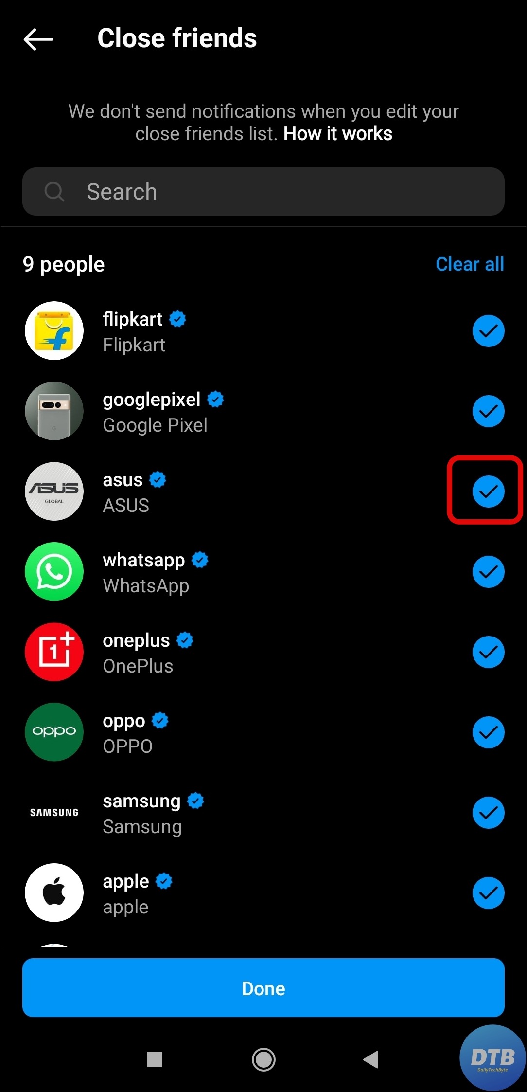 Remove Users from Close Friends List