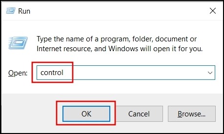 Control Panel Programs and Features Option