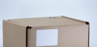 brown cardboard box on white table