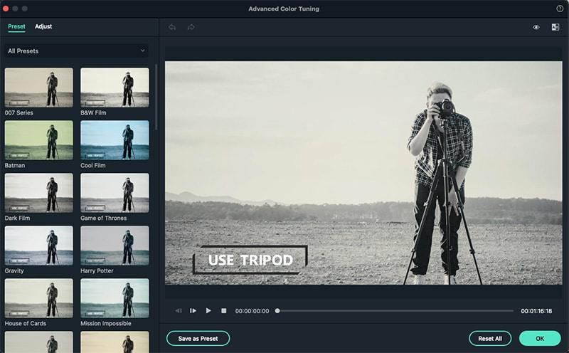 change the preset option