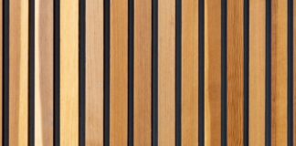 two brown wooden wall decors