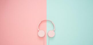 white corded headphones