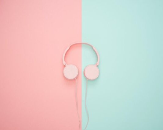 white corded headphones