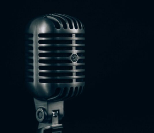 shallow focus photography of condenser microphone