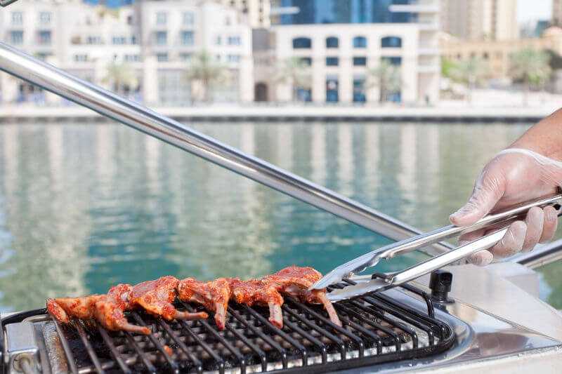 Live bbq on Yacht - Royal Blue Coast - Exploring Dubai