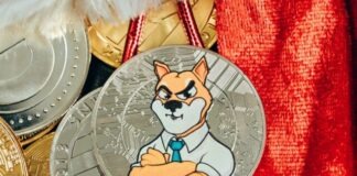 a close up of a coin with a cartoon character on it