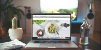 MacBook Pro showing vegetable dish