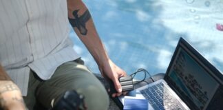 a man using a laptop