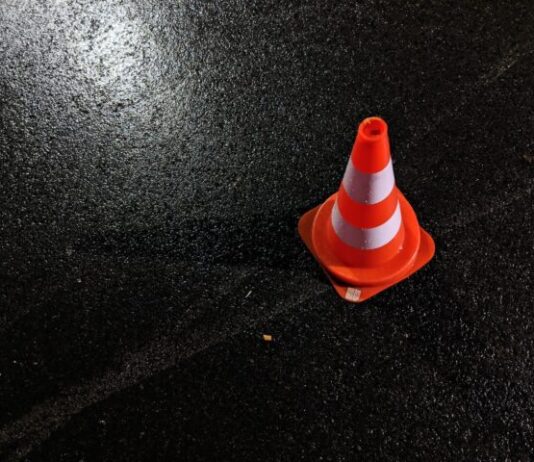orange and white traffic cone