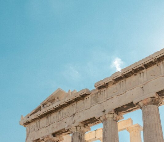 low-angle photography of The Parthenon during daytime
