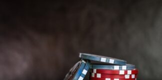 selective focus photo of poker chips
