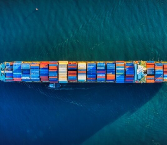 aerial view of boat on water