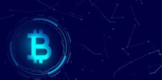 Free vector bitcoin blockchain digital coin crypto currency concept background