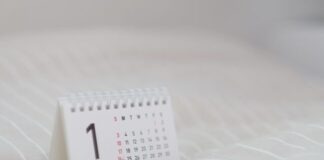 white calendar on white textile