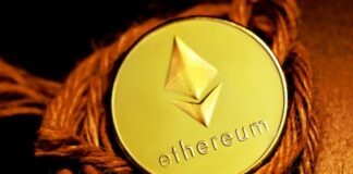 a close up of a button on a rope