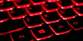 black and red laptop keyboard