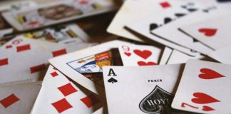 scattered playing cards