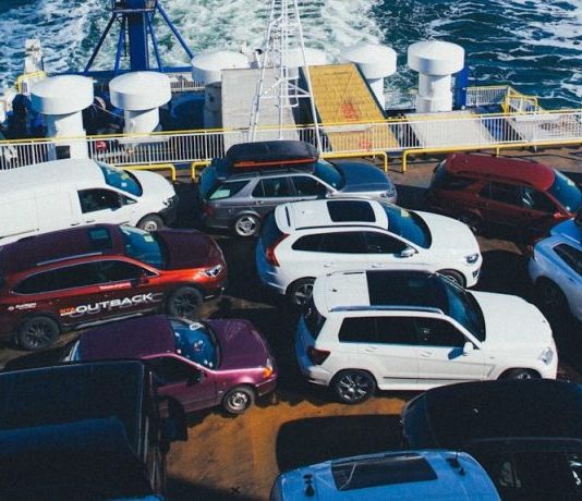 vehicles on cargo ship
