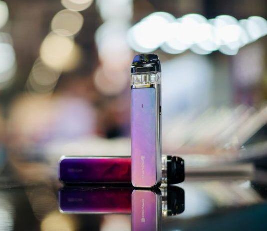 a close up of two electronic devices on a table